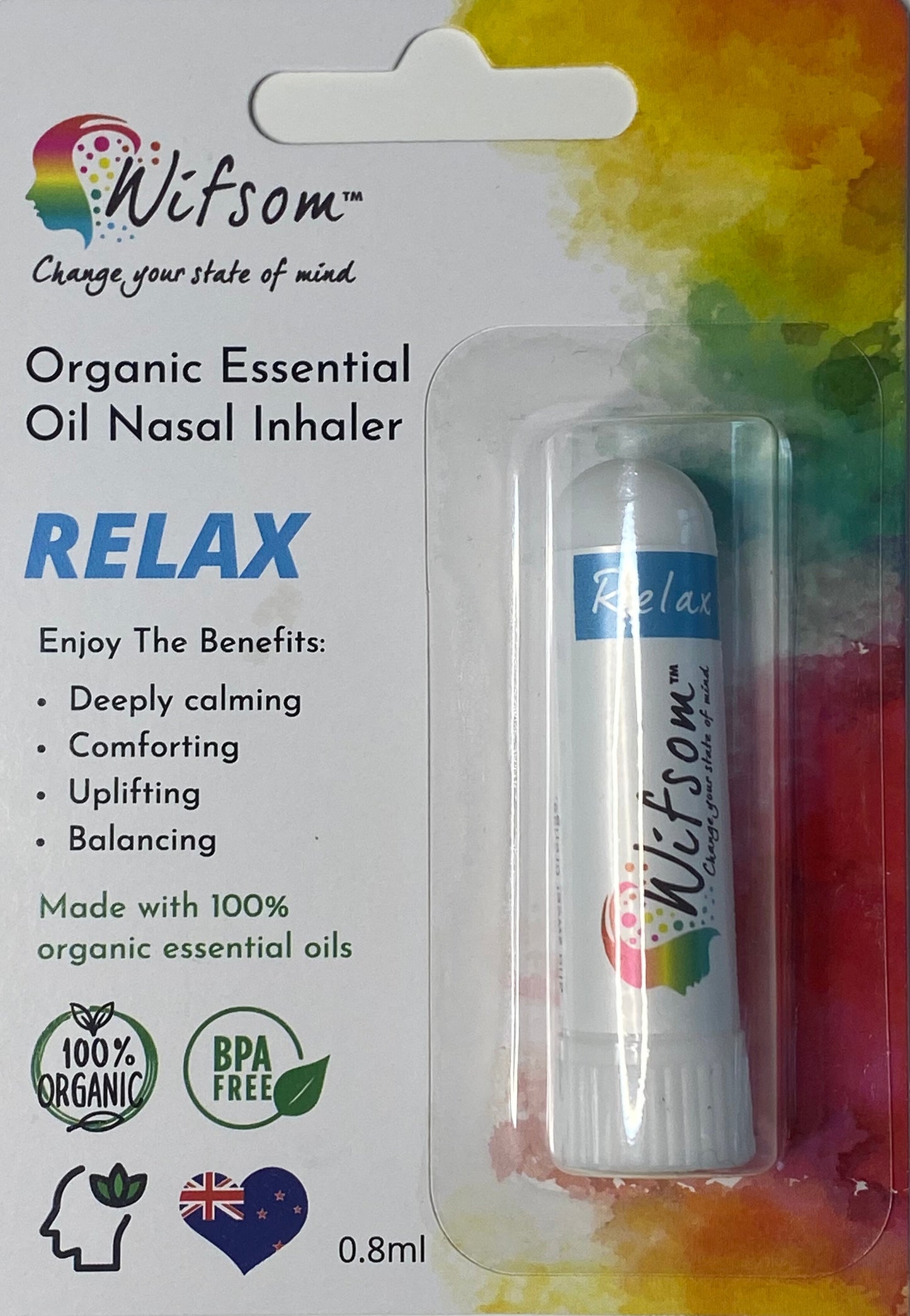 Wifsom Relax Aromatherapy Nasal Inhaler "Instant Calm"