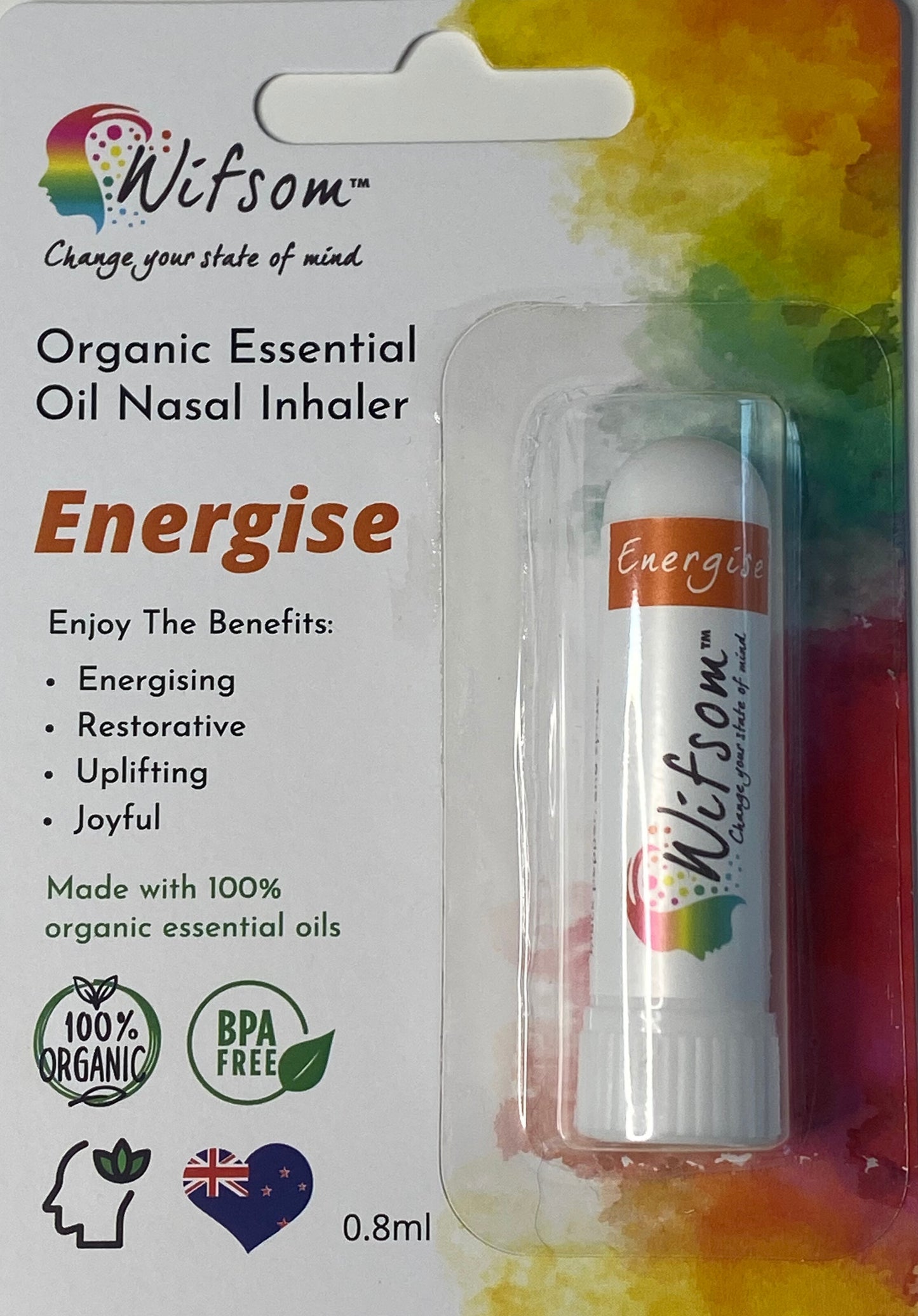 Wifsom Energise Aromatherapy Nasal Inhaler  "Motivational"